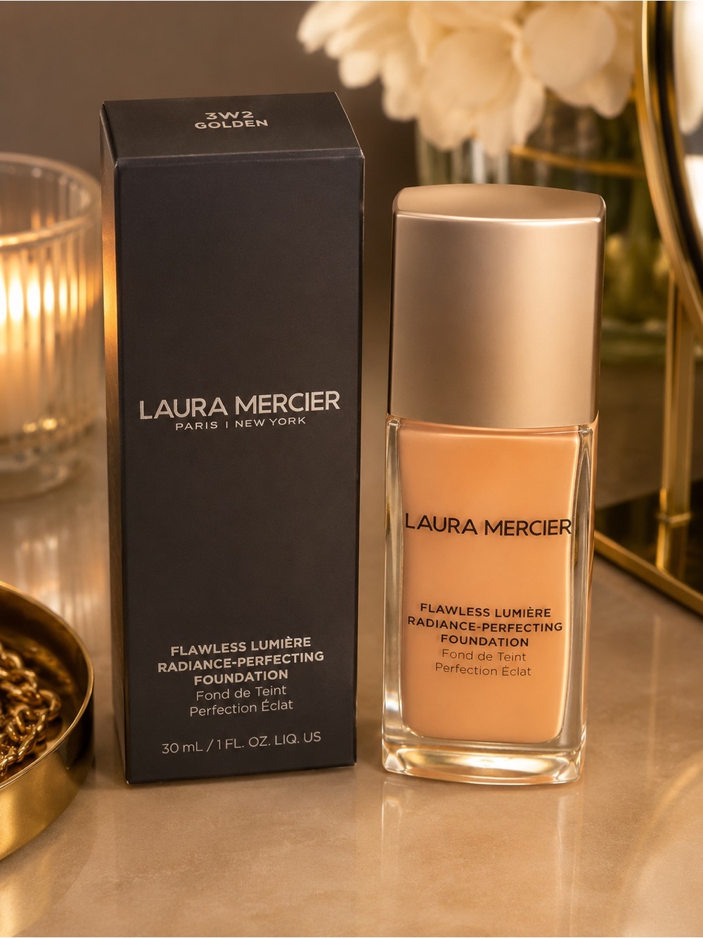 Laura Mercier Flawless Lumière Radiance-Perfecting Foundation — Golden (3W2)
